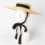 Simple And Fashionable Strappy Straw flat Top Straw Hat Sunshade Straw Straw Hat - Image 3