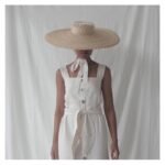 Simple And Fashionable Strappy Straw flat Top Straw Hat Sunshade Straw Straw Hat - Image 5