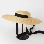 Simple And Fashionable Strappy Straw flat Top Straw Hat Sunshade Straw Straw Hat - Image 9