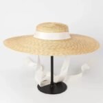 Simple And Fashionable Strappy Straw flat Top Straw Hat Sunshade Straw Straw Hat - Image 6