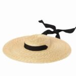 Simple And Fashionable Strappy Straw flat Top Straw Hat Sunshade Straw Straw Hat - Image 7