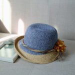 Resort Sun Shade Half Rolled Edge Flower Bowler Hat - Image 4