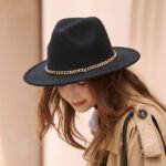 Women's Fashion Temperament Chain Decorated Bowler Hat - Image 2