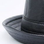Vintage pu leather jazz hat - Image 3