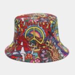 Graffiti Double-sided Bucket Hat Female Party Hip Hop Bucket Hat - Image 6