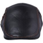 Men's Cowhide Beret Leather Hat - Image 5