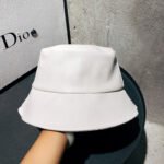 Textured PU Leather Fisherman Hat Unisex Basin Hat Wide Brim Cover Face Hat - Image 4