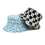Letter Plaid Bucket Hat Women's Fashion Double-sided Wear Bucket Hat - Image 4