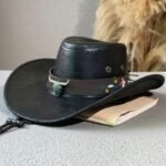 Wide Brim Cow Head Belt Embroidered Western Cowboy Hat Outdoor Tibetan Fedora - Image 4