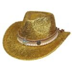 Festival Party Gathering Silver Western Denim Fedora Hat Felt - Image 6