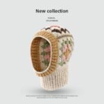 Winter Korean Style Handmade Crochet Contrast Color Flower Balaclava - Image 7