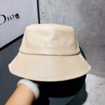 Textured PU Leather Fisherman Hat Unisex Basin Hat Wide Brim Cover Face Hat - Image 6