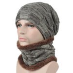 Autumn And Winter New Men's Square Plaid Fleece Beanie Hat - Image 5